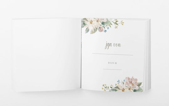 Personalisiertes JGA Gästebuch Flowers - ymemos