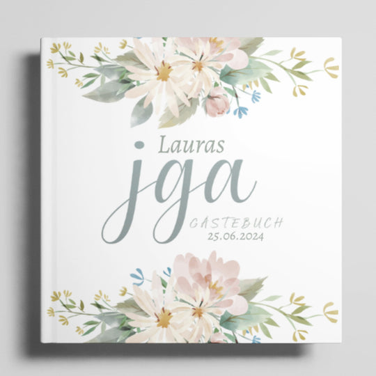 Personalisiertes JGA Gästebuch Flowers - ymemos