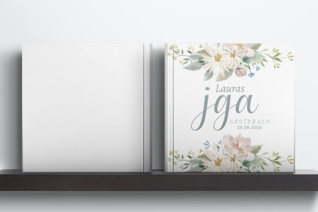 Personalisiertes JGA Gästebuch Flowers - ymemos