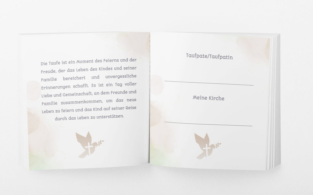 Personalisiertes Taufe Gästebuch Kranz - ymemos