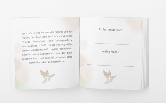 Personalisiertes Taufe Gästebuch Kranz - ymemos